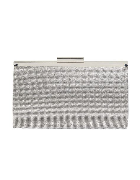 david jones silver clutch